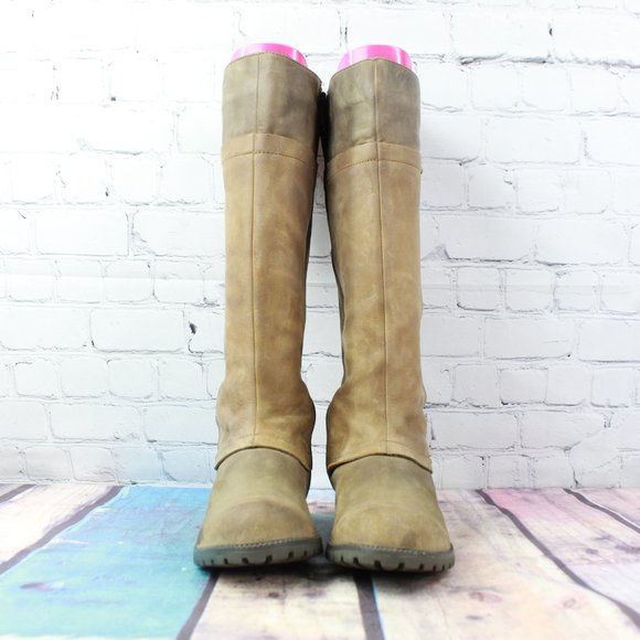 CLARKS Tall Knee-High Leather Boot Side Zip Sz 4.5 - Picture 4 of 9